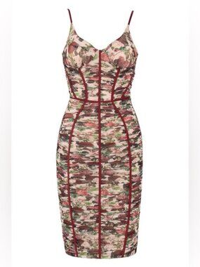 HOUSE OF CB - SABLE -Vintage Floral Ruched Corset Dress